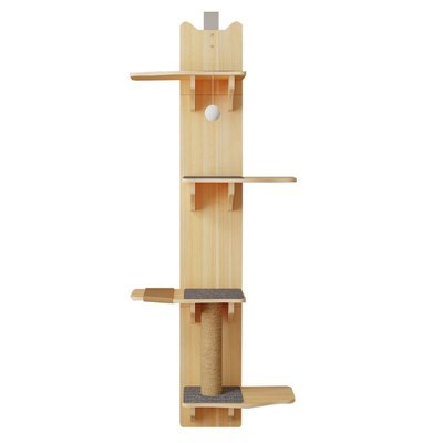 आधुनिक दीवार पर लगा बिल्ली का पेड़